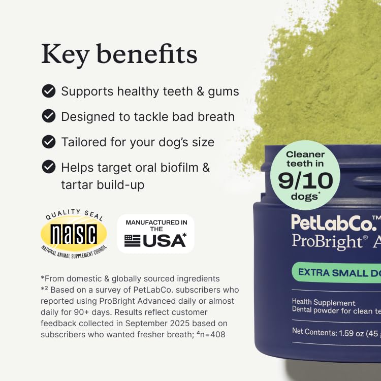 PetLab Co. ProBright para perros: dientes brillantes con uso diario.