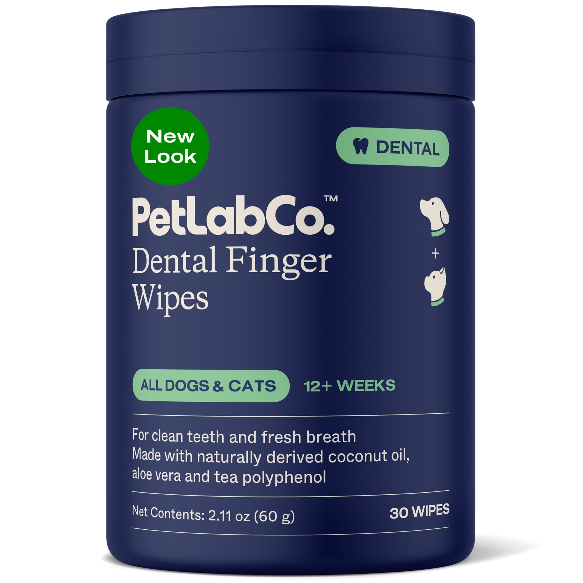 PetLab Co. toallitas dentales para dedo, limpieza suave de dientes