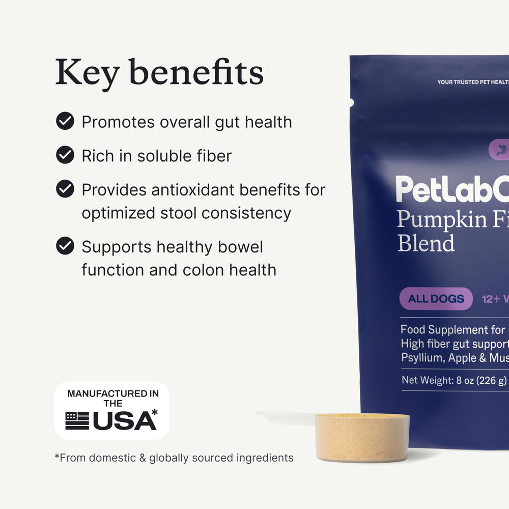 PetLab Co. polvo probiótico y fibra para perros en calabaza.