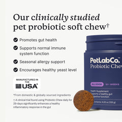 PetLab Co Probiotics fabricado en EE UU y certificado NASC