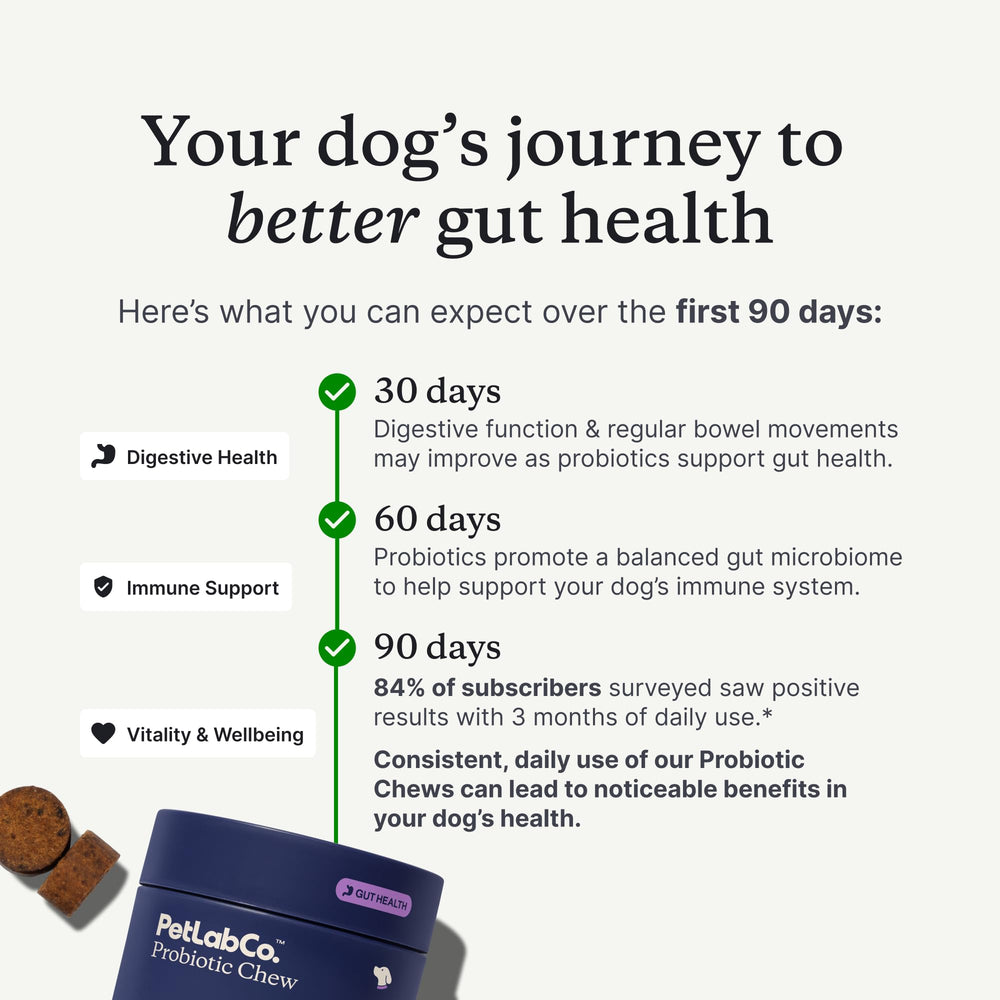 Tarro de PetLab Co Probiotics con masticables suaves para perros