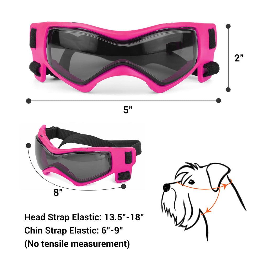 Gafas PETLESO para perro, ajuste de cabeza ajustable para un ajuste cómodo.