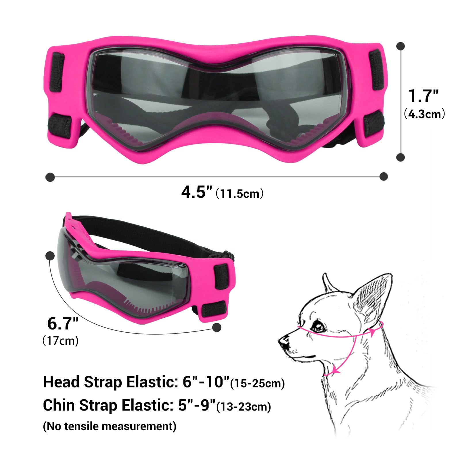 PETLESO gafas para coche rosa, protección contra viento y polvo