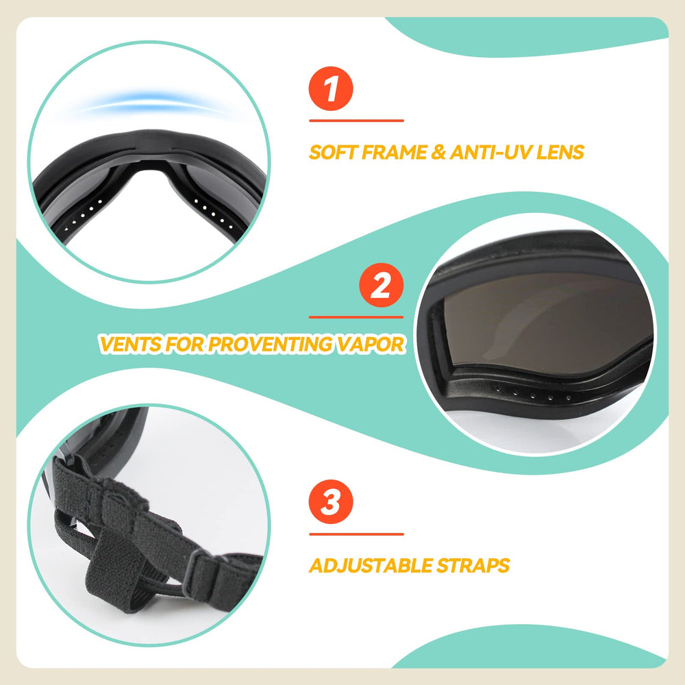 PETLESO lentes duraderos, proteccion contra viento y polvo en paseos al aire libre.