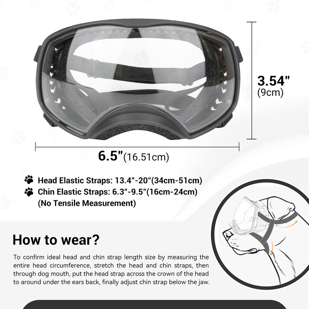 PETLESO gafas perro grande correa ajustable para mayor seguridad.