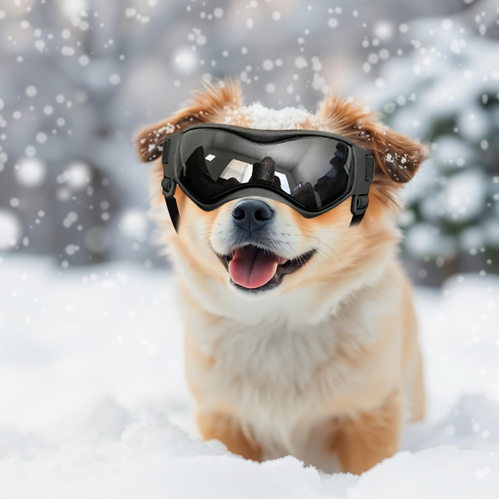 PETLESO gafas para perro tamaño pequeño, ajuste elástico seguro, adecuada para coche y senderos.