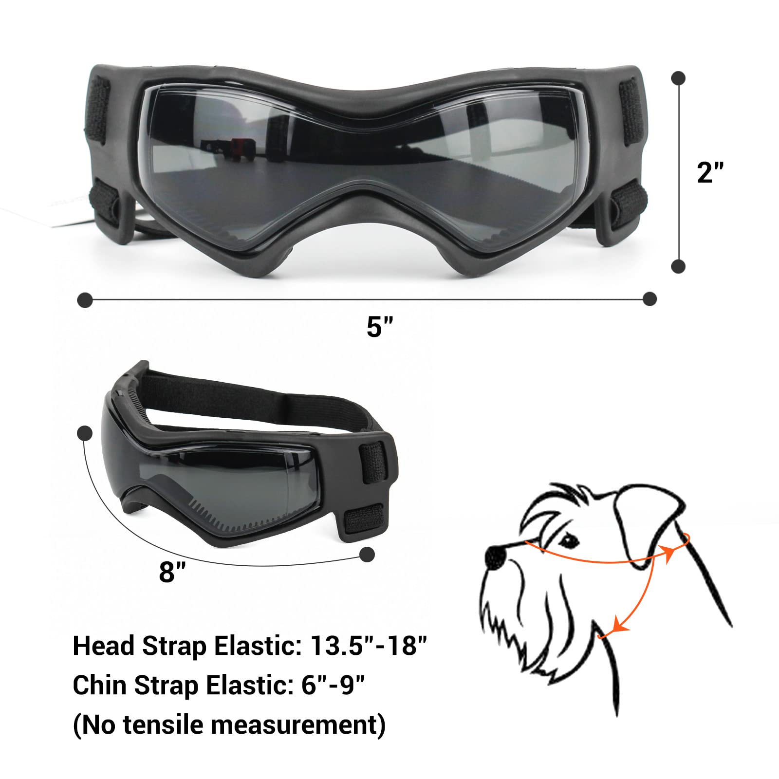 Lunettes PETLESO, taille M, arceau réglable pour un ajustement personnalisé.