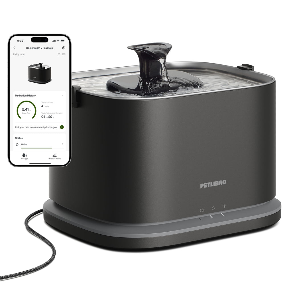 PETLIBRO Dockstream 2: fuente para gatos en acero inoxidable, higiene mejorada.
