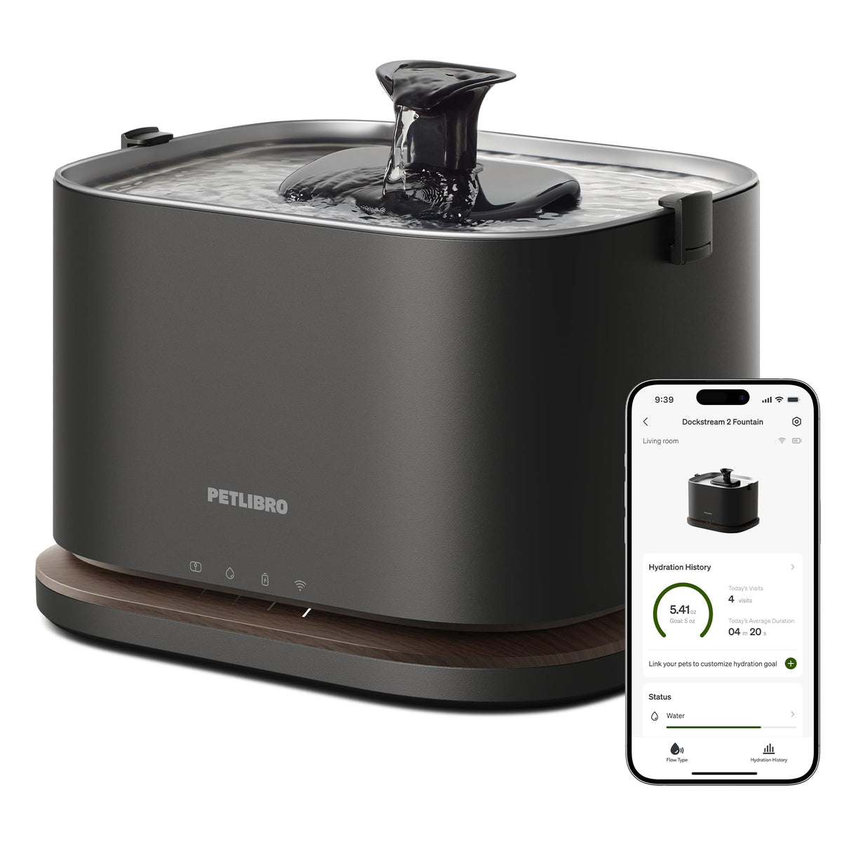 PETLIBRO Dockstream 2: fuente para gatos sin cables, ideal para uso móvil.