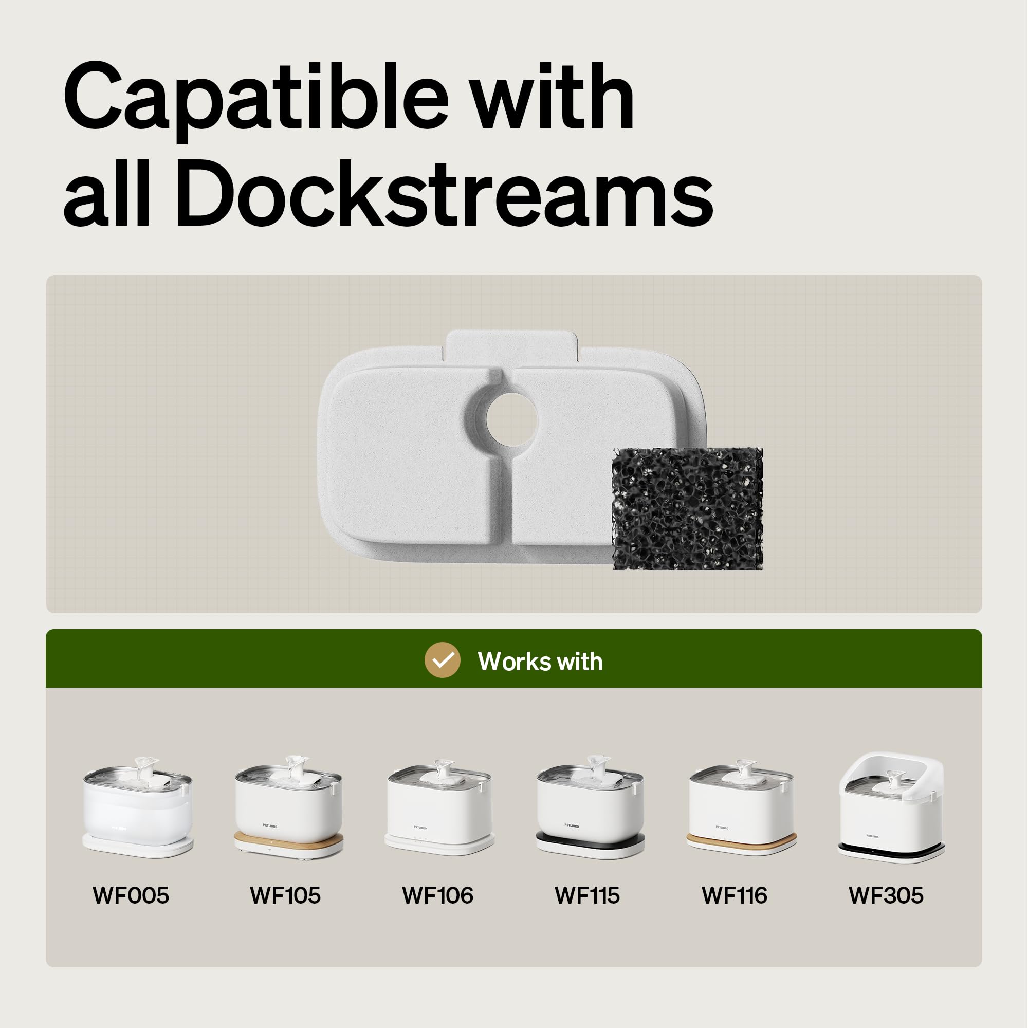 PETLIBRO Dockstream filtro de carbón activo para agua más limpia.