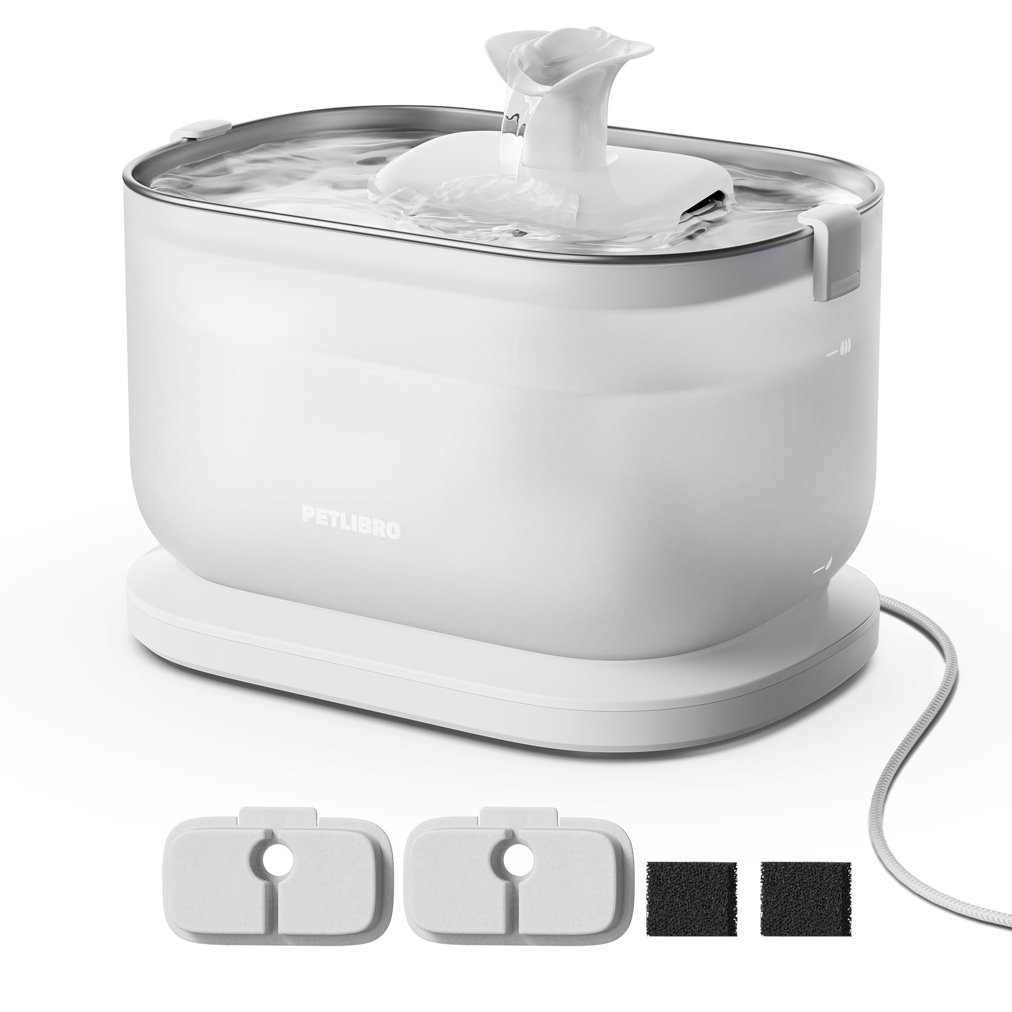 PETLIBRO fuente para gatos de acero inoxidable con 2.5 L de capacidad.