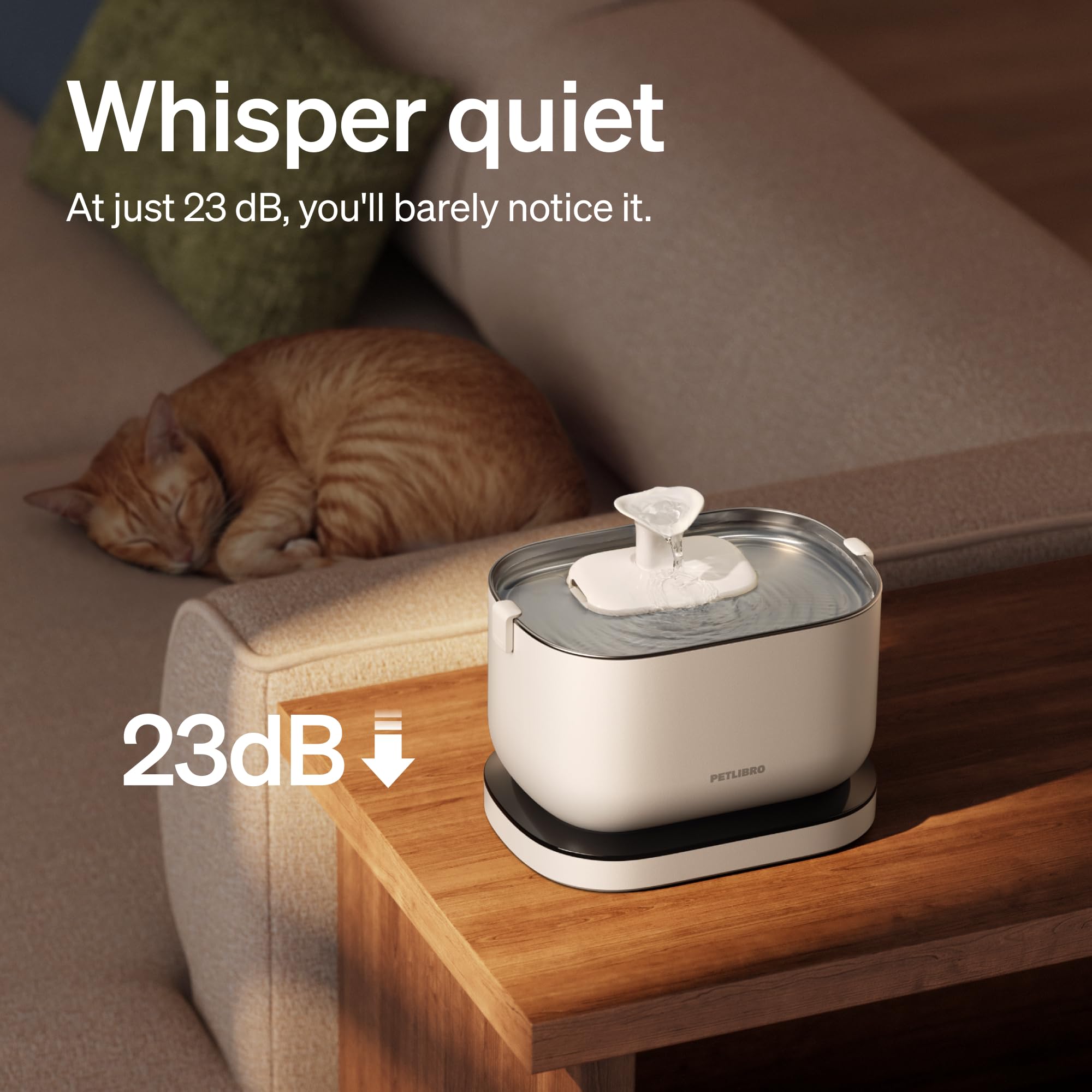 PETLIBRO sensor de inducción a 50 cm activa el flujo.
