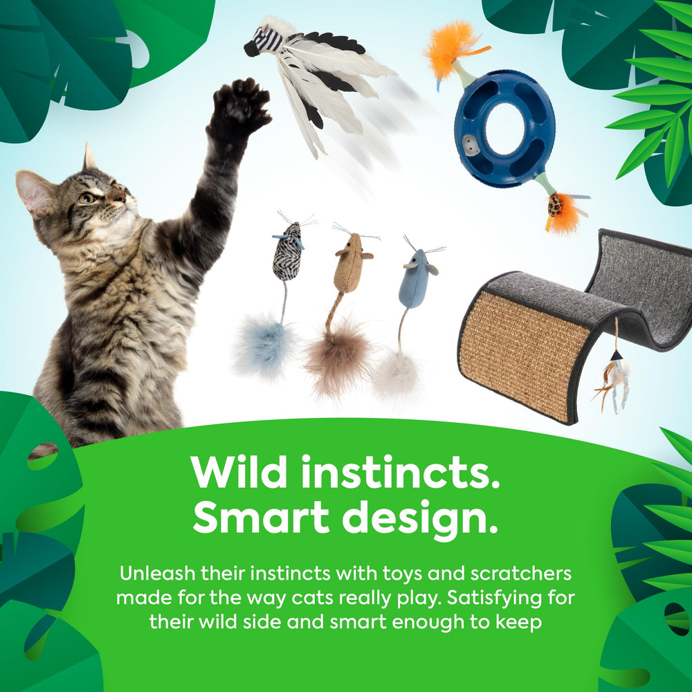 Petlinks Dream Curl diseño ondulado que invita a rascar desde diferentes ángulos.