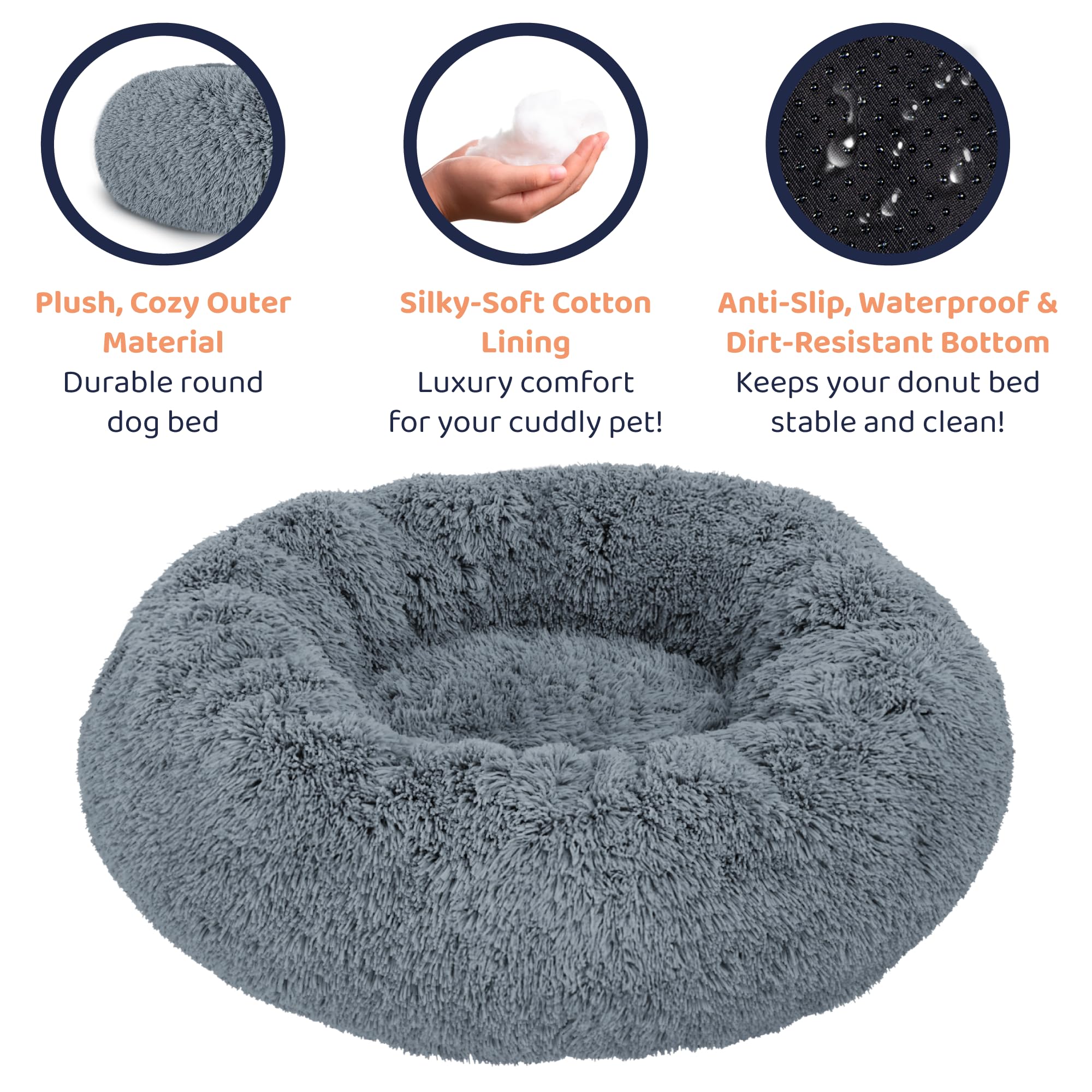 Cama Petloox Donut duradera para uso diario de mascotas
