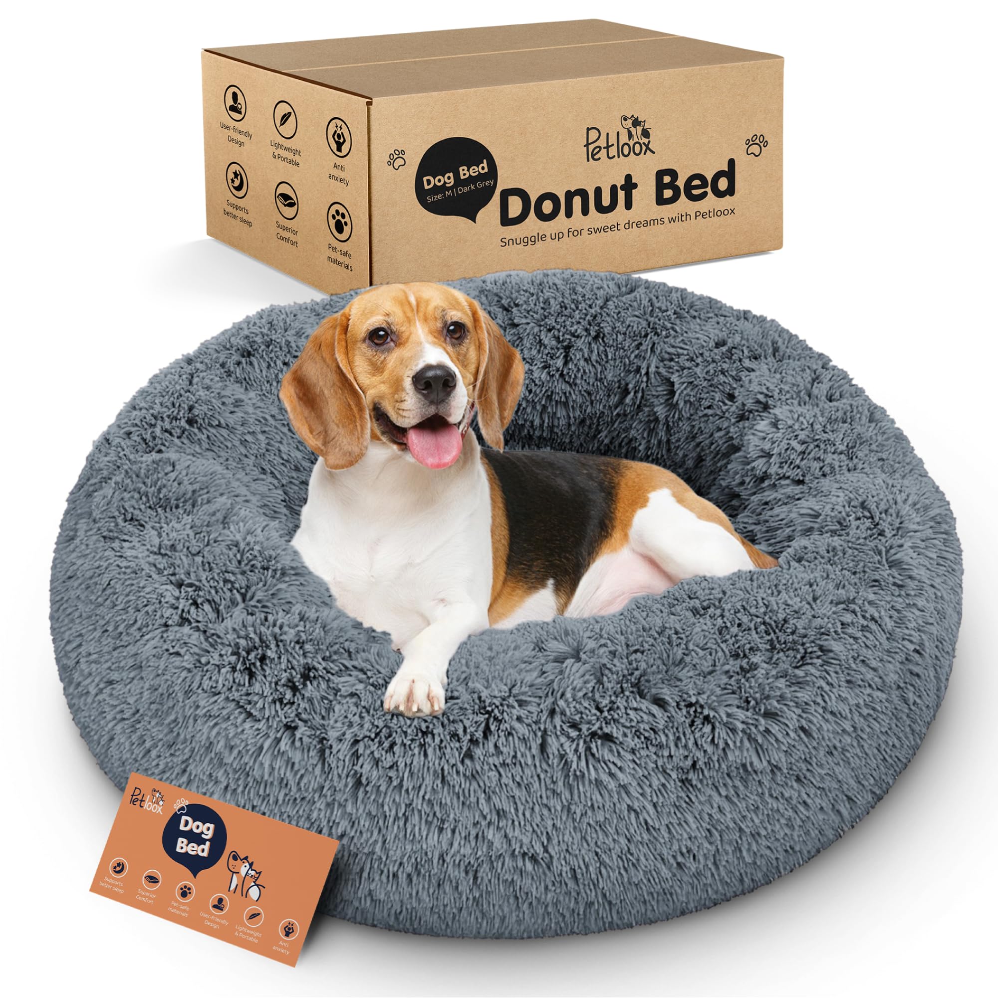 Petloox Donut con interior ultra suave para descansar plácidamente