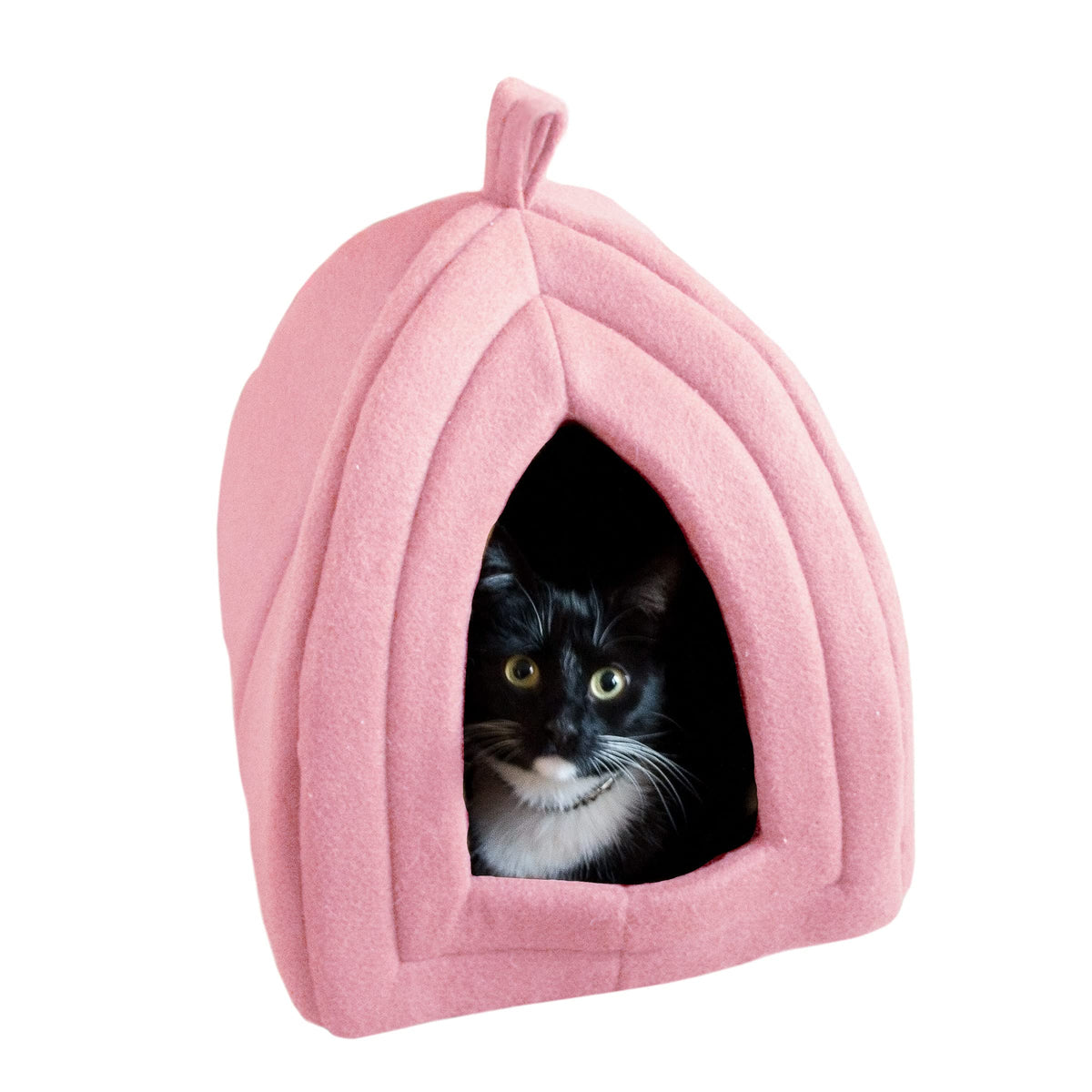PETMAKER casa-gato-rosa, refugio suave para privacidad y descanso interior.
