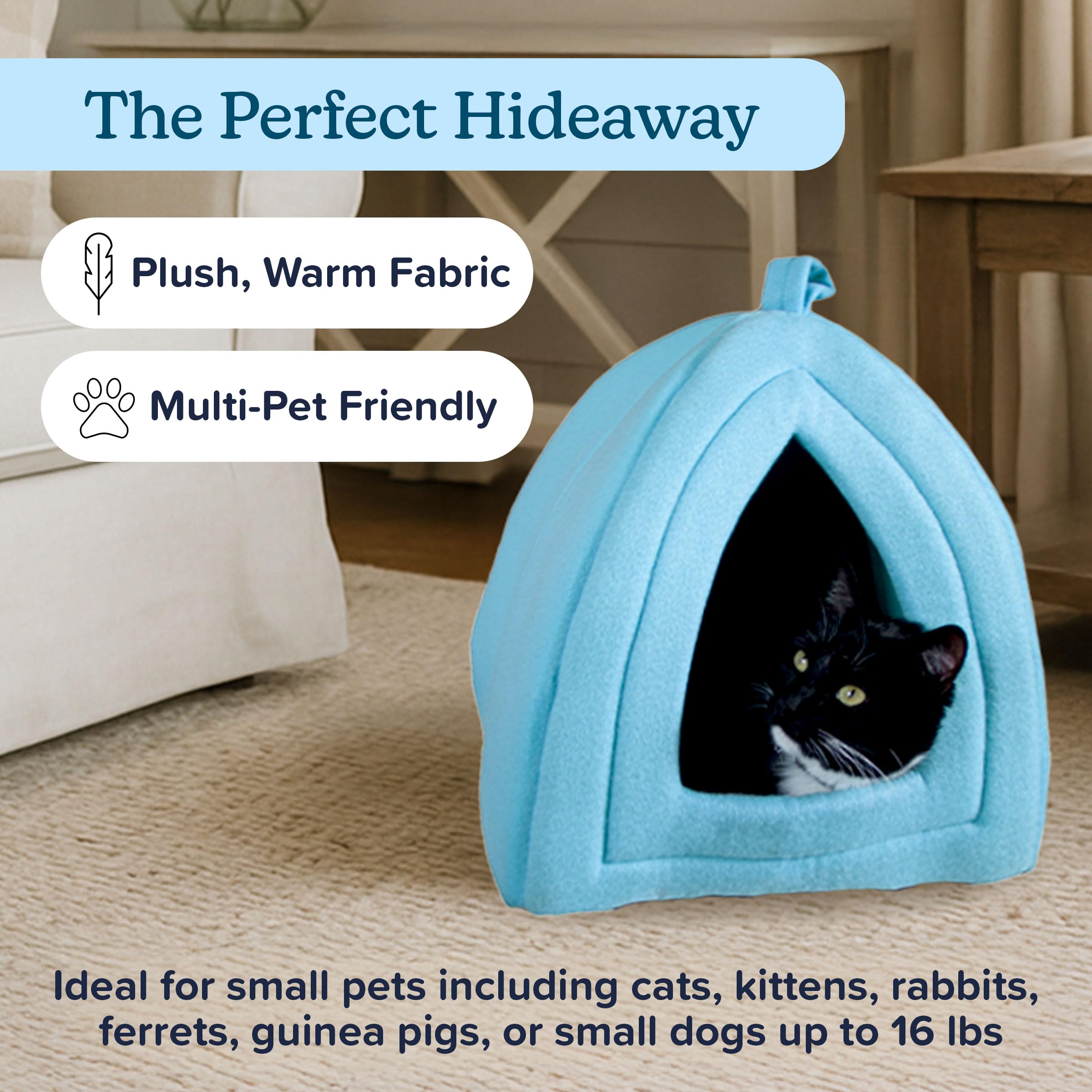 PETMAKER cojín de espuma desmontable en la cama para gato facilita limpieza y confort.