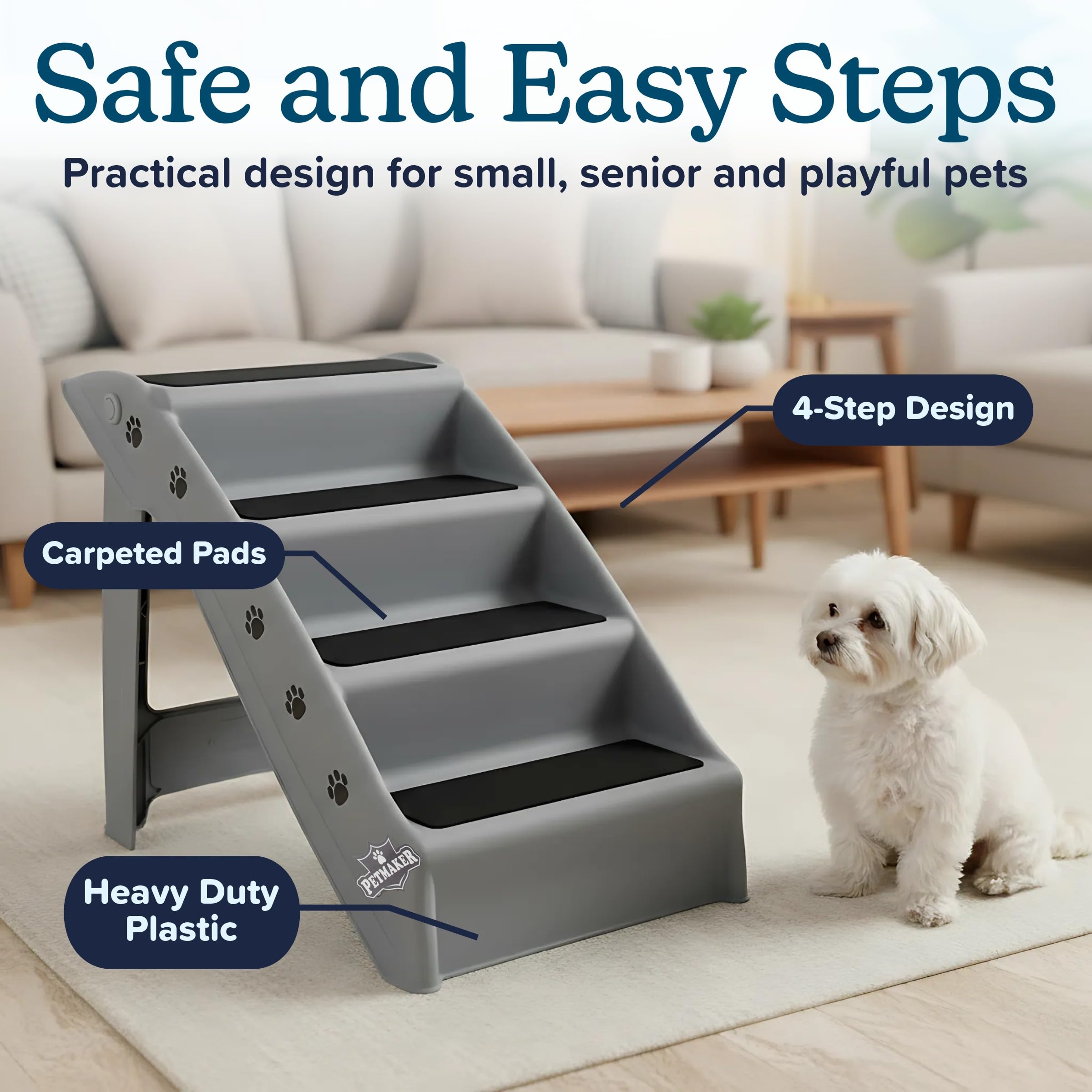 PETMAKER escalera para perros alfombradas ofrece agarre antideslizante