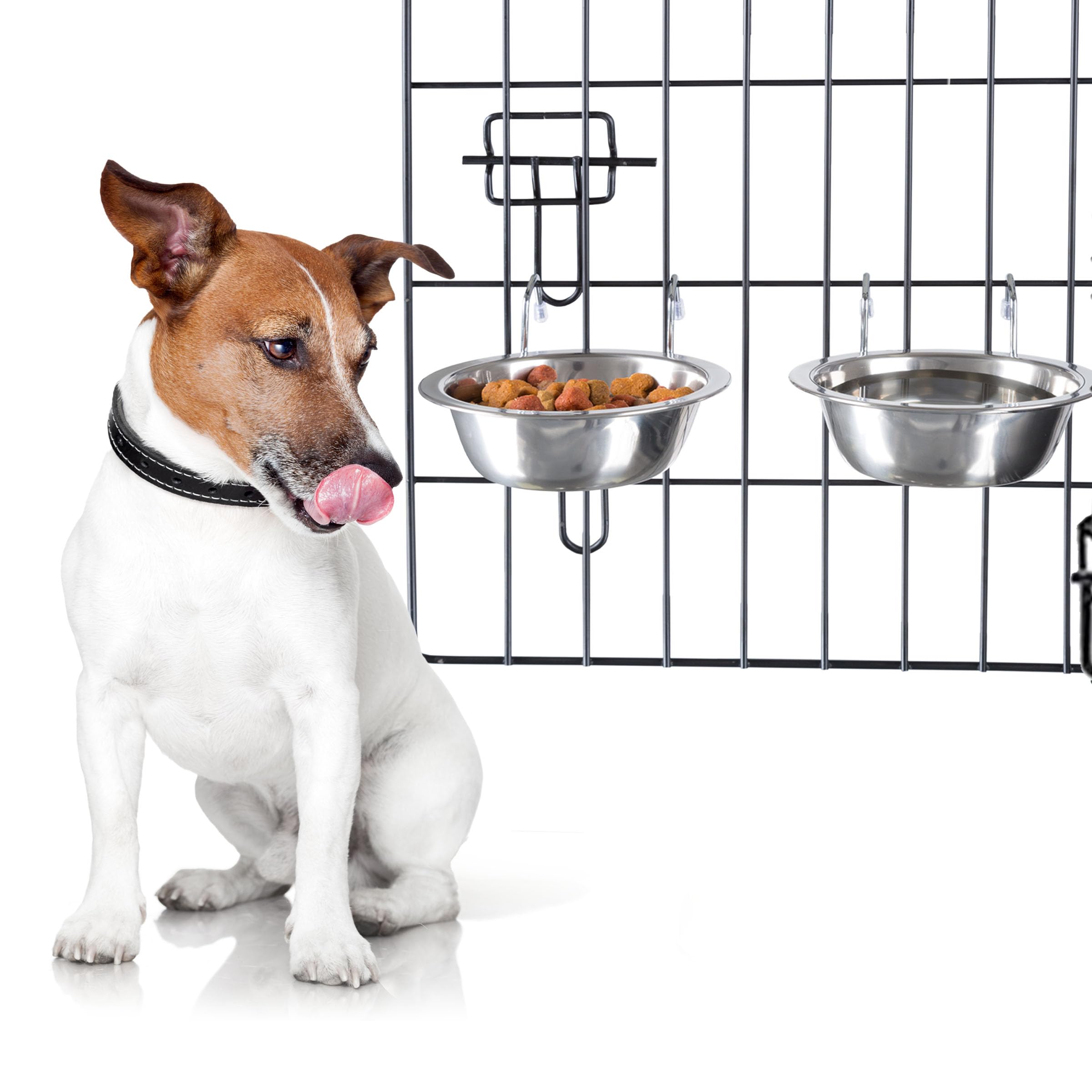 Platos PETMAKER de acero inoxidable 20 onzas para comida y agua de mascotas.