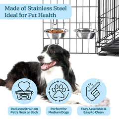 Platos inoxidables PETMAKER para alimentación y bebida de mascotas.