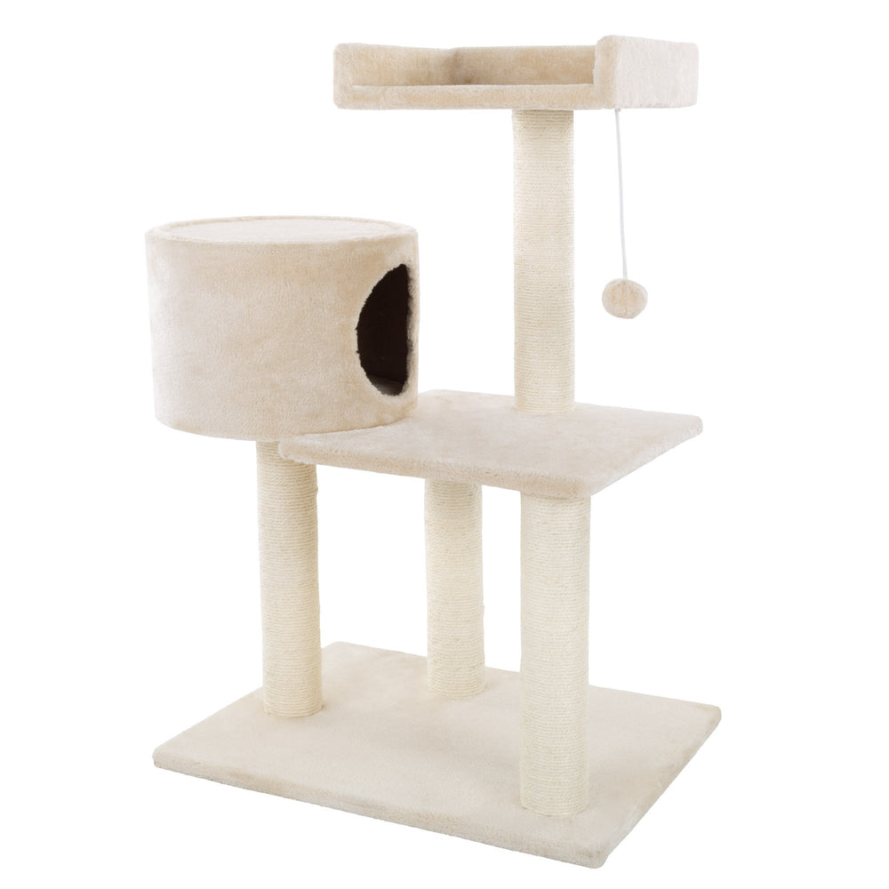 PETMAKER Torre para interiores ofrece refugio y entretenimiento para gatos.
