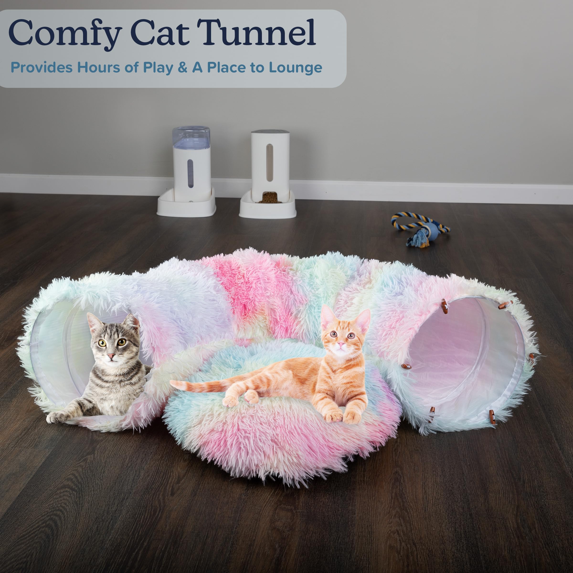PETMAKER túnel-gato con aperturas dobles para vigilar