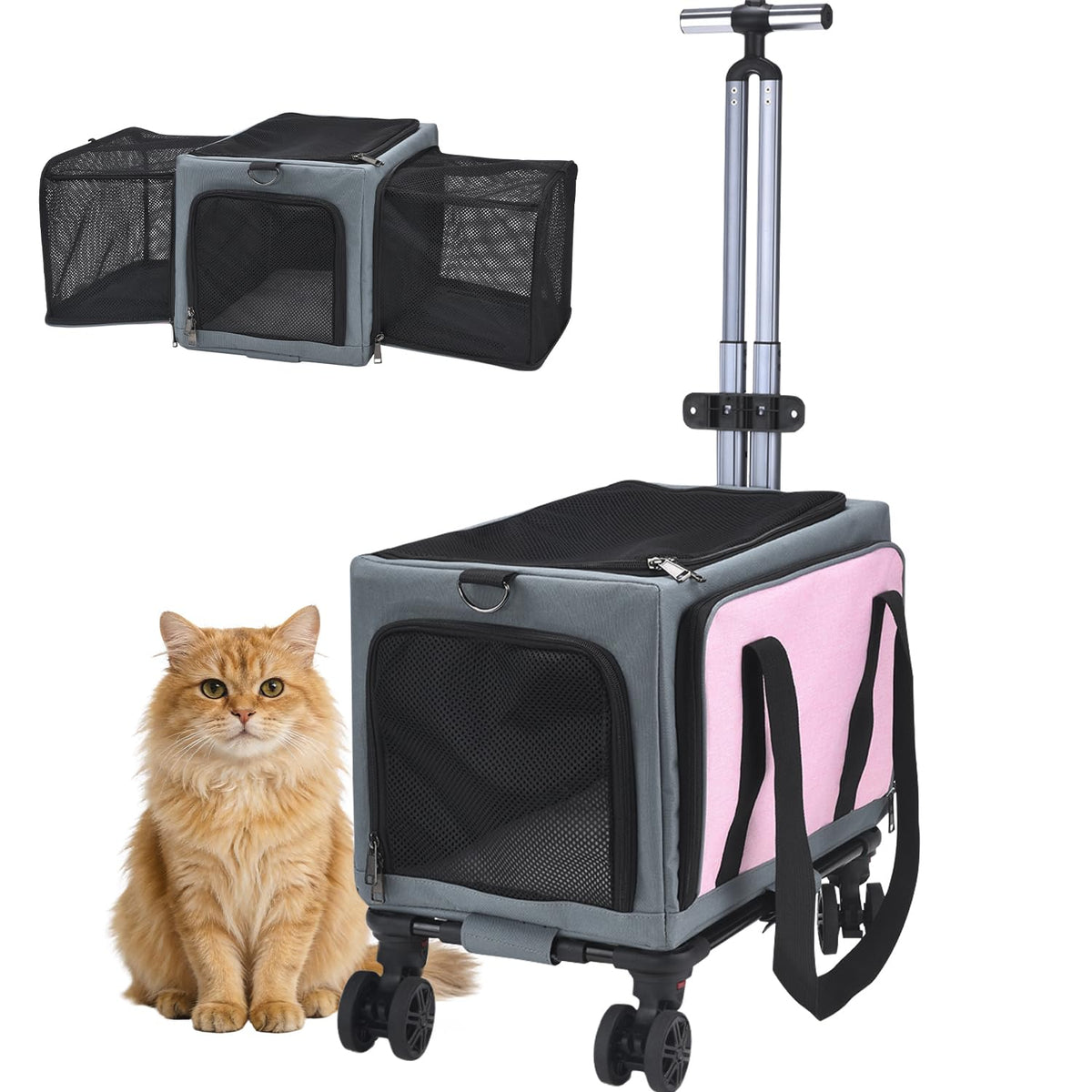 Petmarket portador Rosa Expandible: ideal para viajar con mascotas.