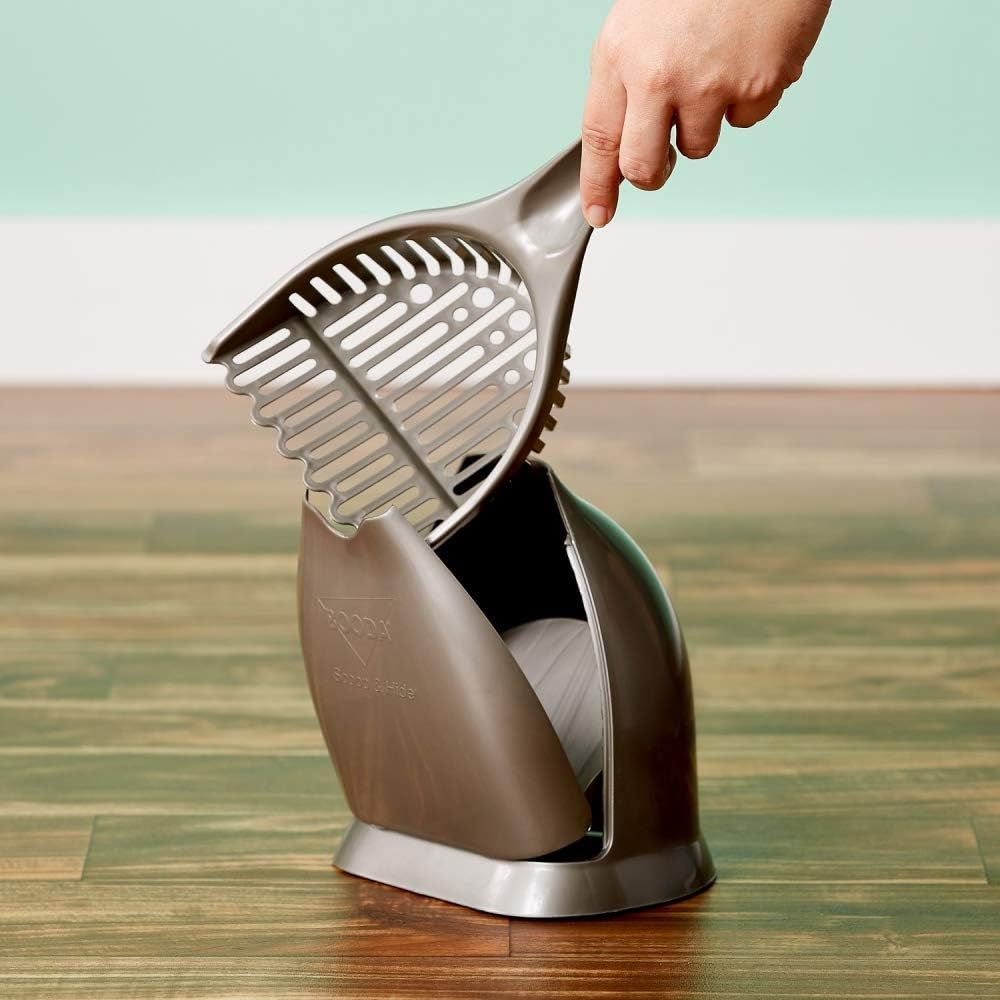 Petmate cazo de arena con soporte plegable para acceso rápido
