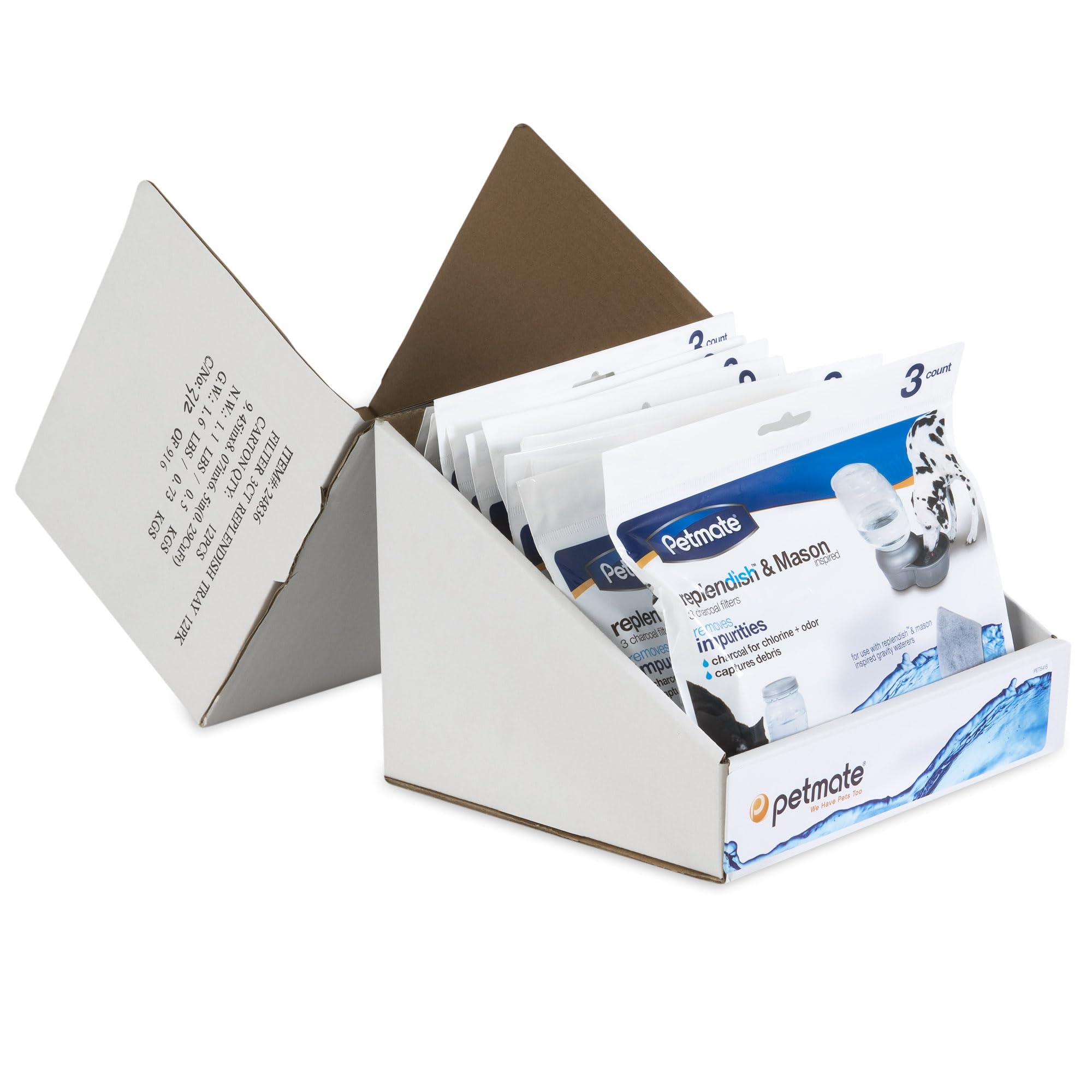 Petmate Replendish filtro de carbono interno que controla olores y cloro