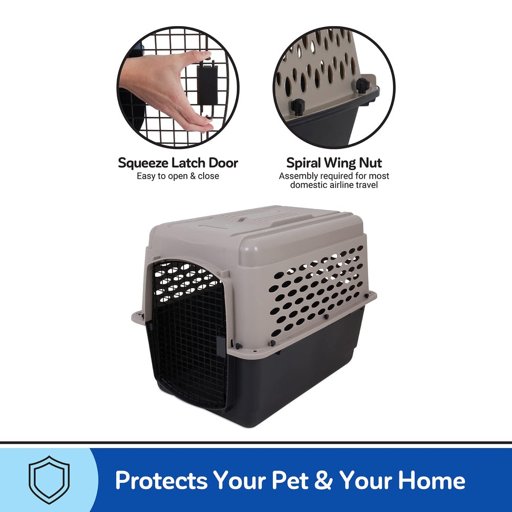 Petmate Vari Dog Kennel, montaje sin herramientas, conveniencia para casa y viaje.