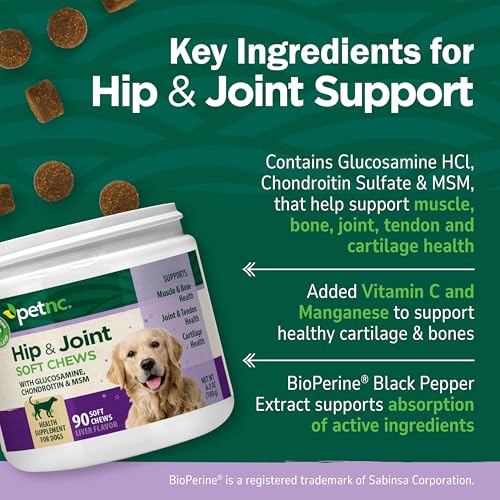 PetNC Hip & Joint, glucosamina en gomitas para función articular