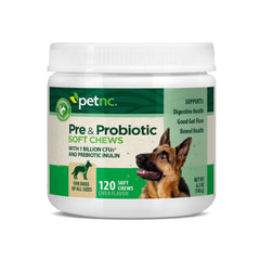 Bouchées Probiotiques saveur foie PetNC Natural Care pour soutien digestif potentiel chez le chien.