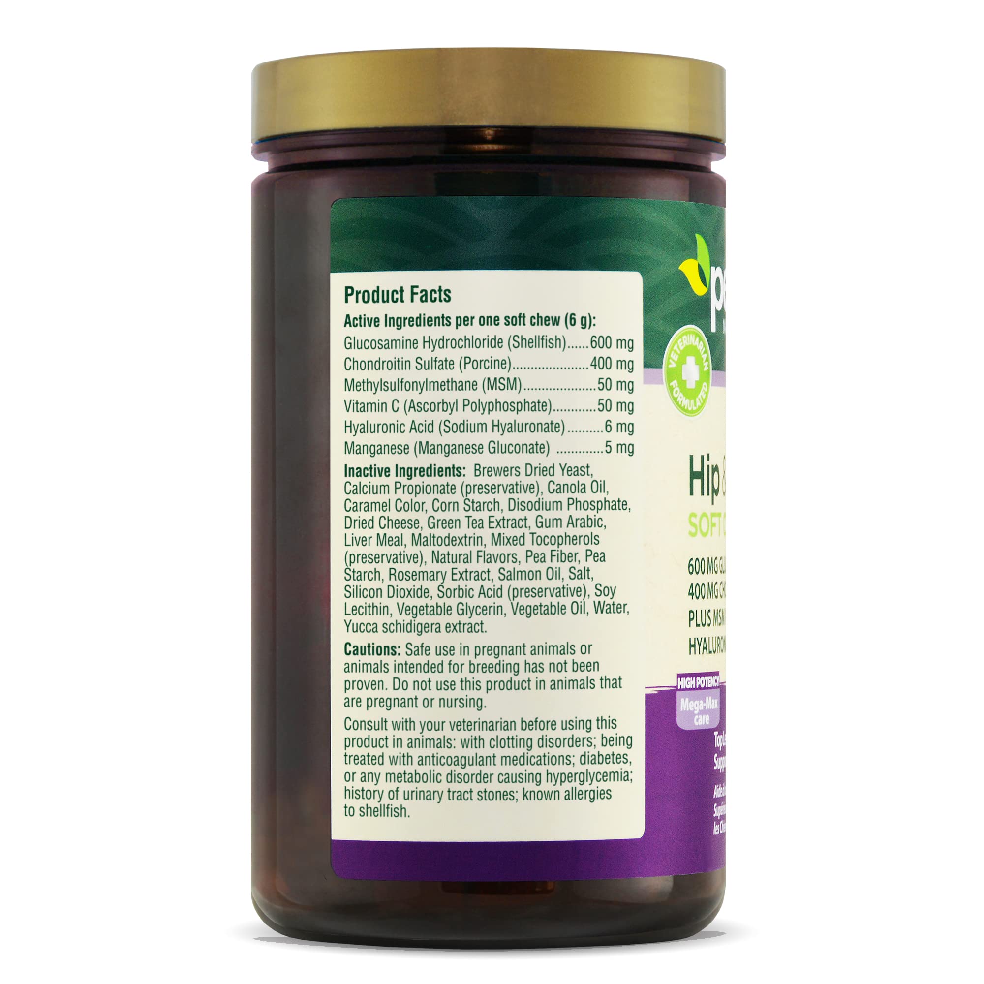 PetNC Natural Care Hip y Joint Mega Soft Chews, textura suave para masticación cómoda.