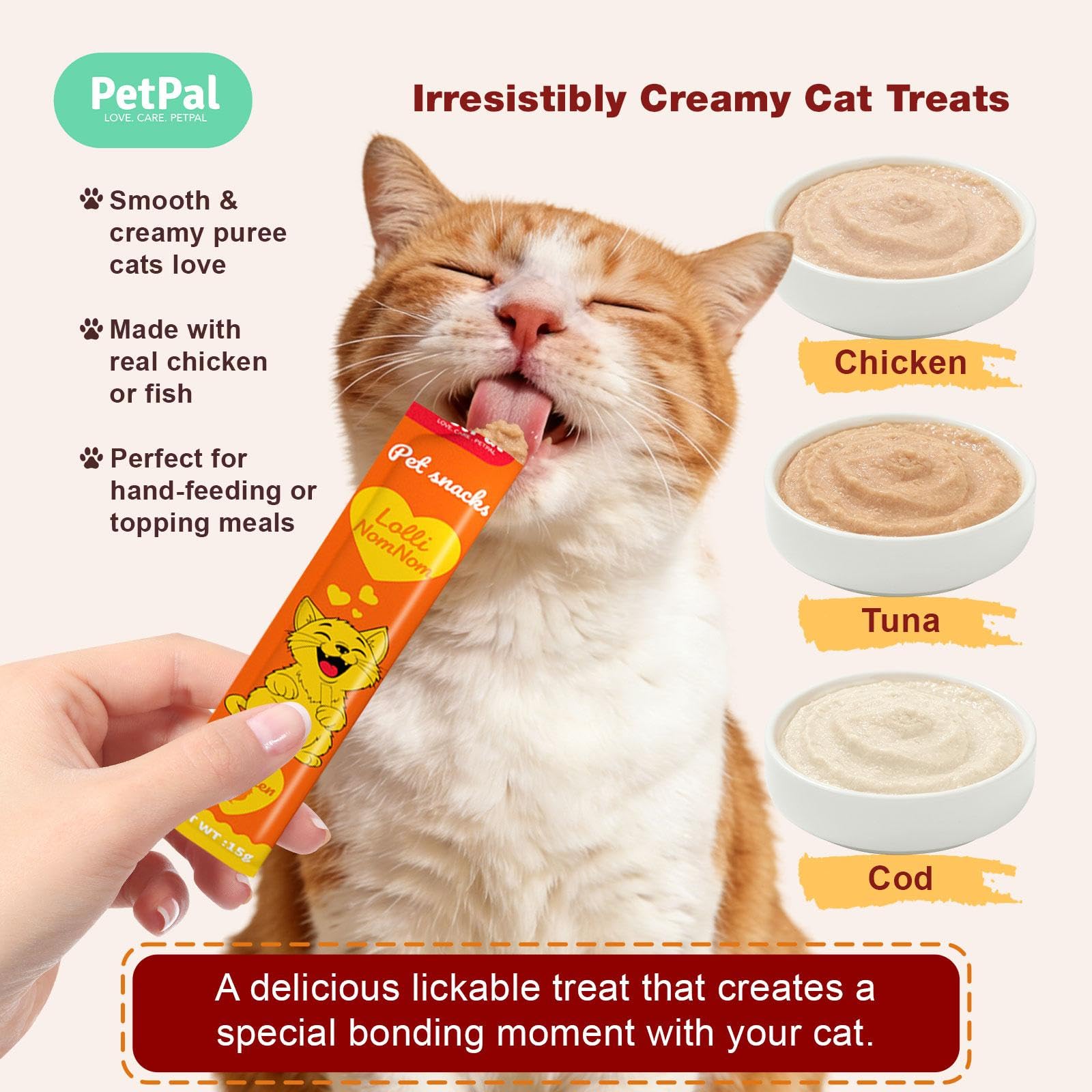 PetPal Tentación Felina: tubo práctico para alimentación limpia y rápida.