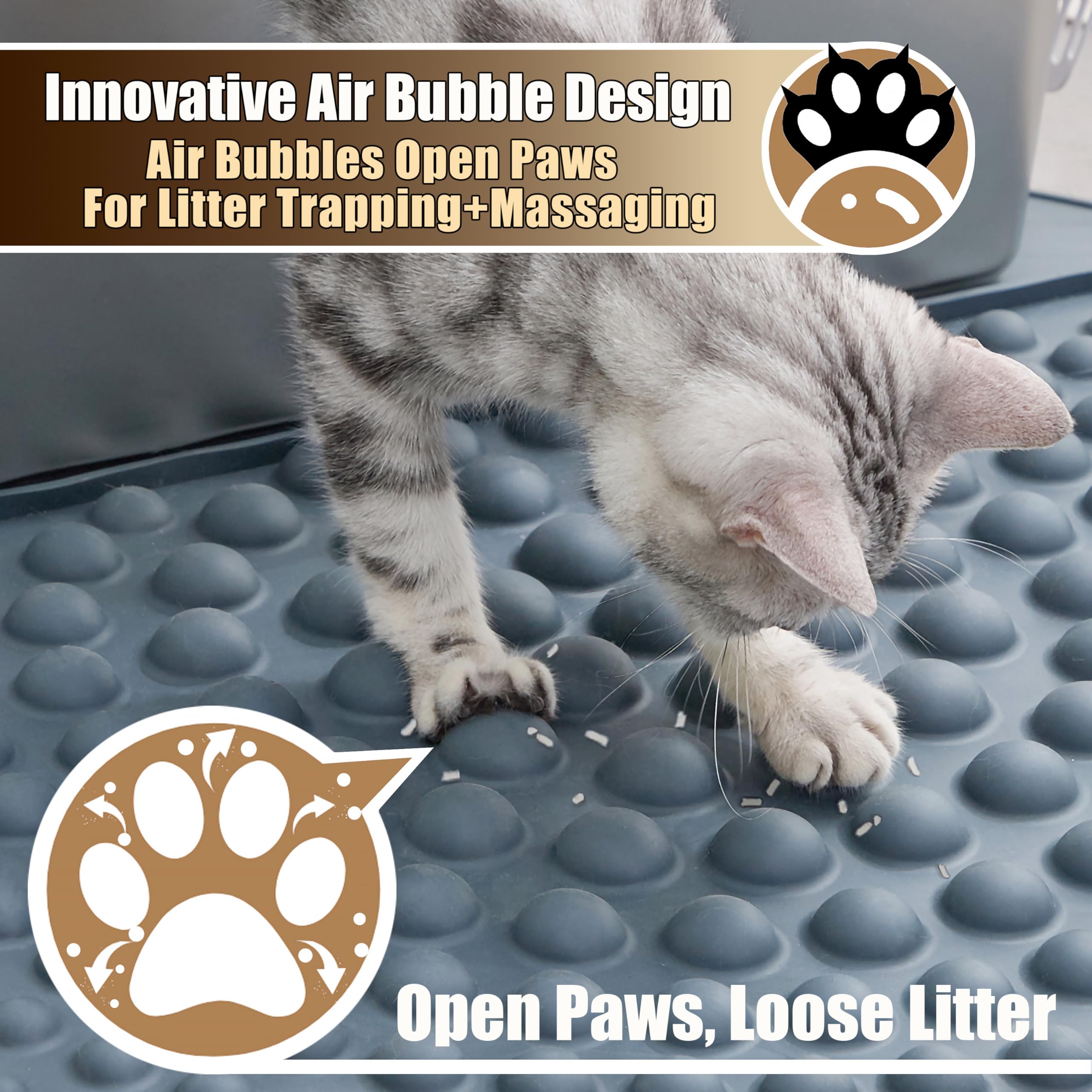 PetPals textura-huevo, facilita la limpieza de las patas tras salir