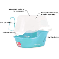Petphabet caja de arena para varios gatos, ideal para hogares amplios.