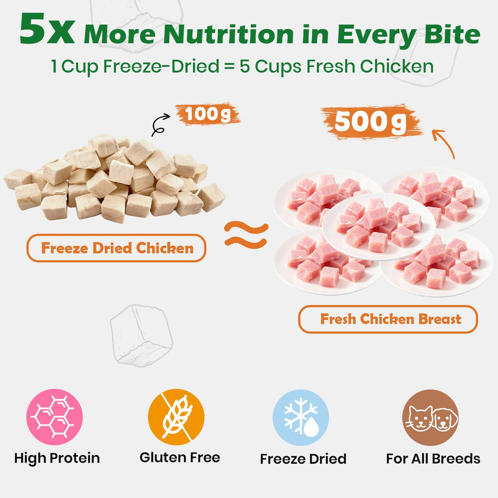 PETPURO alto-proteina pollo, snack crujiente para perros y gatos