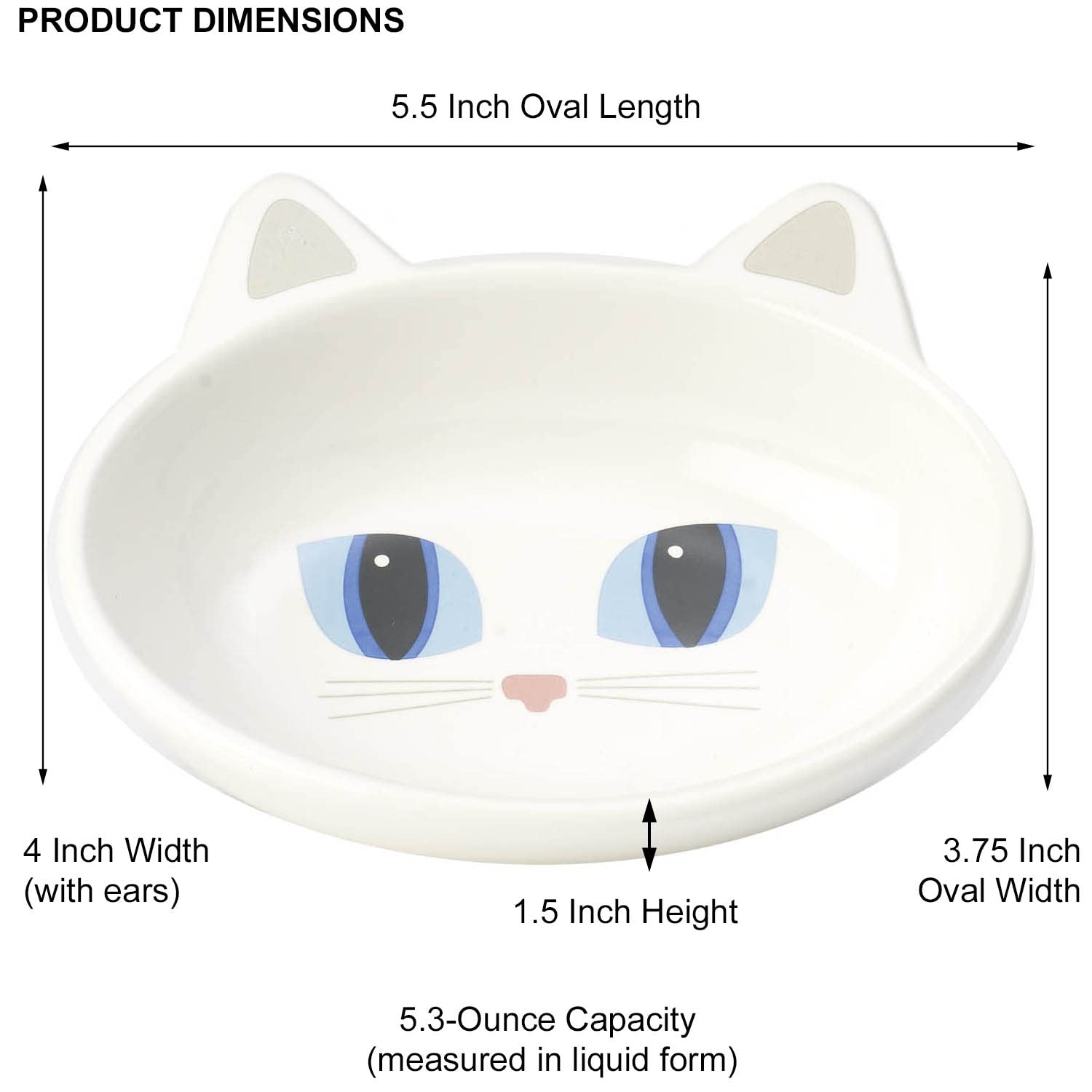Tazón de cerámica Petrageous diseño oval para acceder a comida y agua