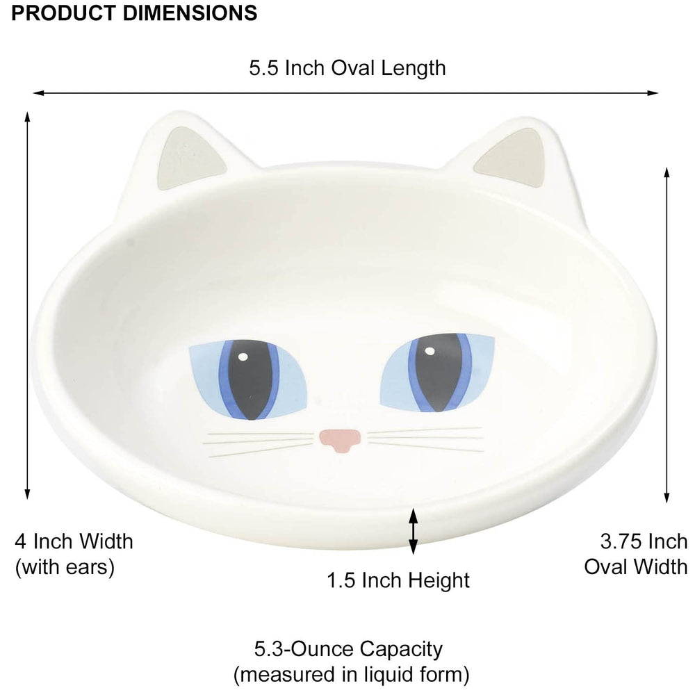 Tazón de cerámica Petrageous diseño oval para acceder a comida y agua