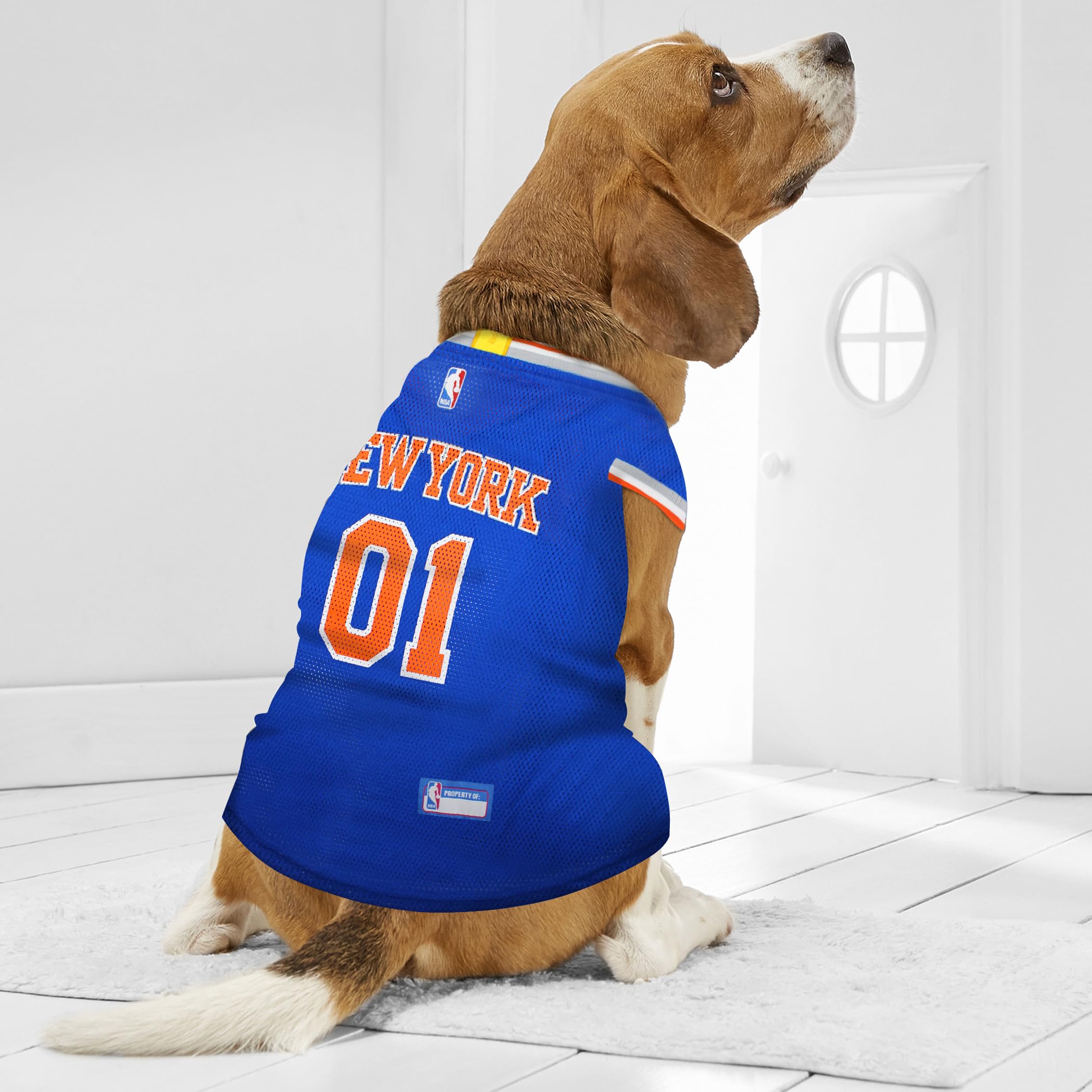 Pets First Knicks, detalle bordado del logotipo, duradero y llamativo.