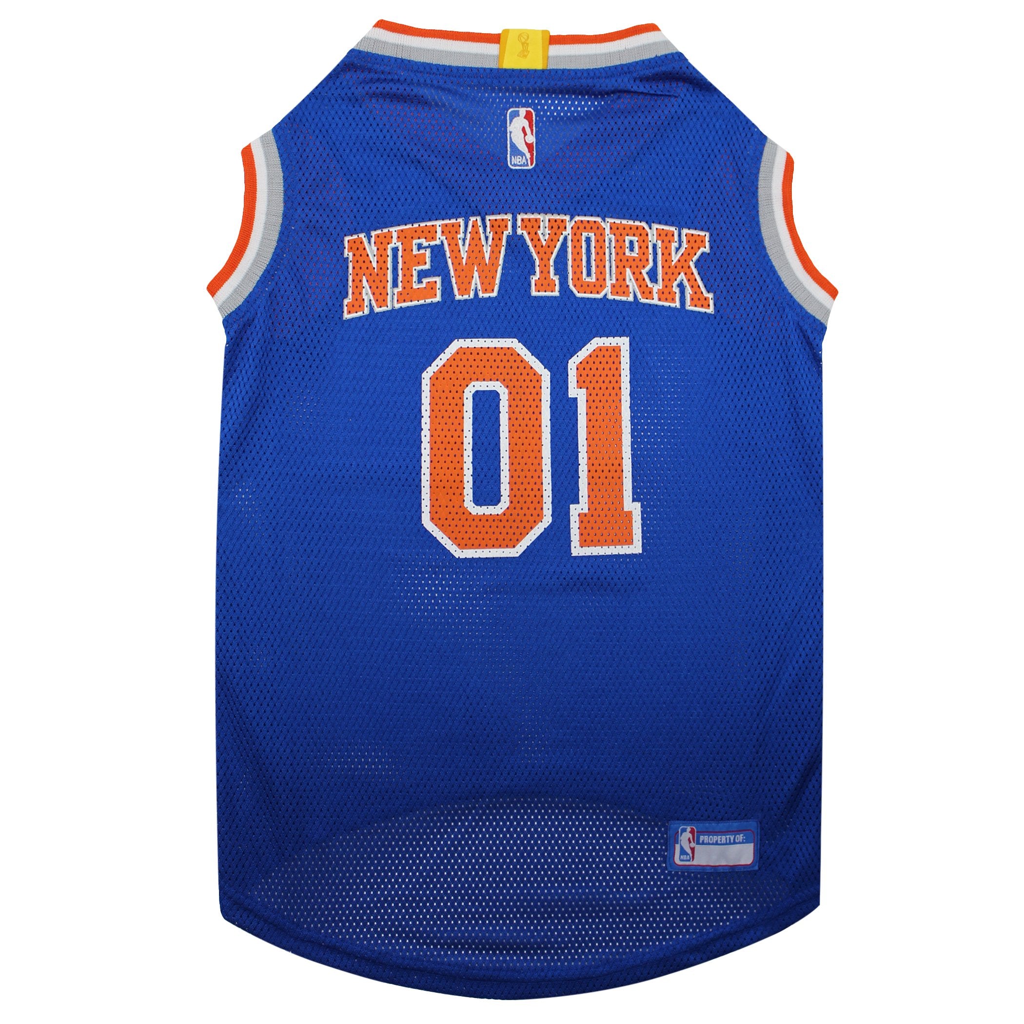 Pets First Knicks frente del jersey para perro con colores llamativos y estilo de juego