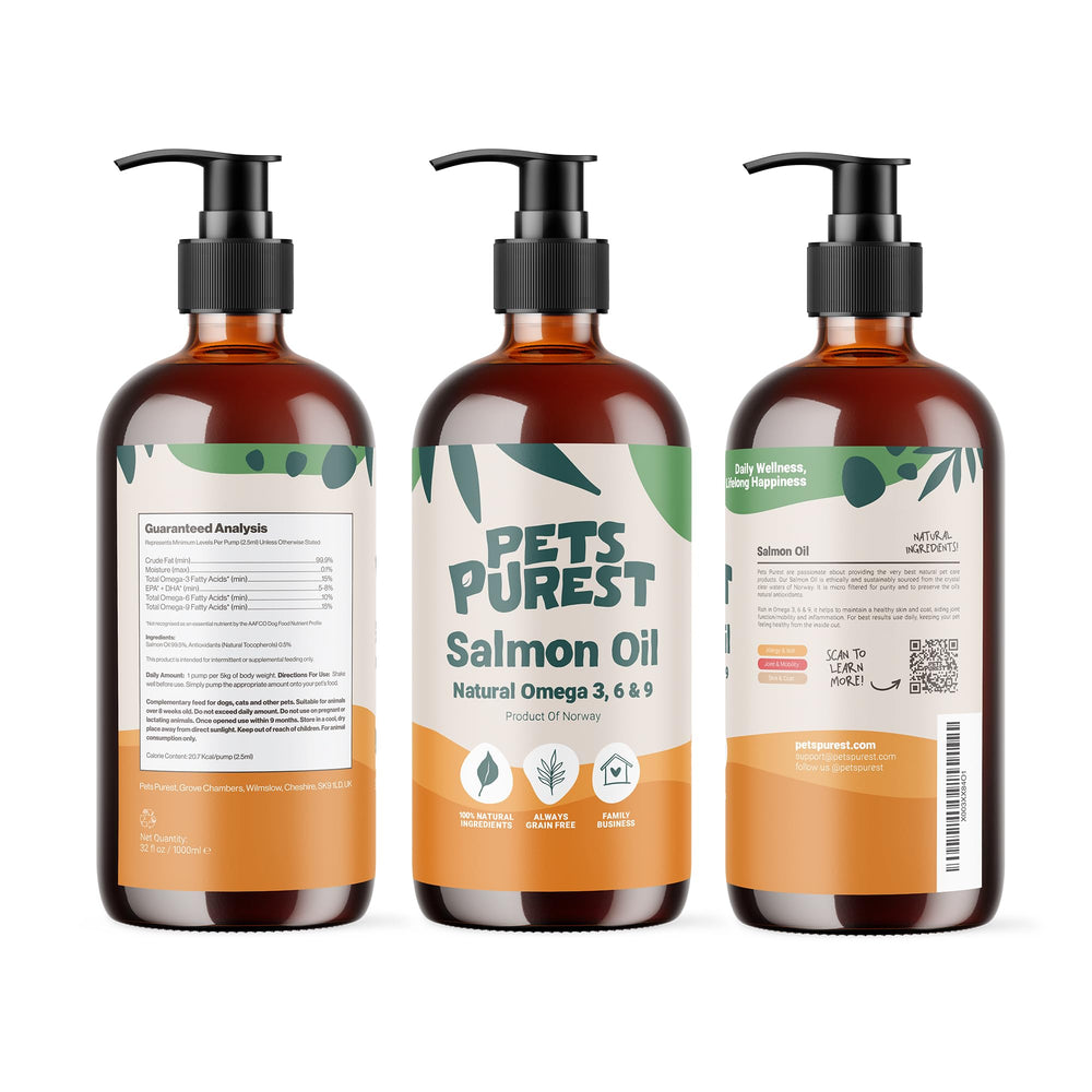 Mascota disfruta de beneficios de Omega 3 con Pets Purest en su dieta.