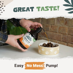 Etiqueta de Pets Purest Aceite de Salmón, fuente natural de Omega 3 para piel y pelaje.