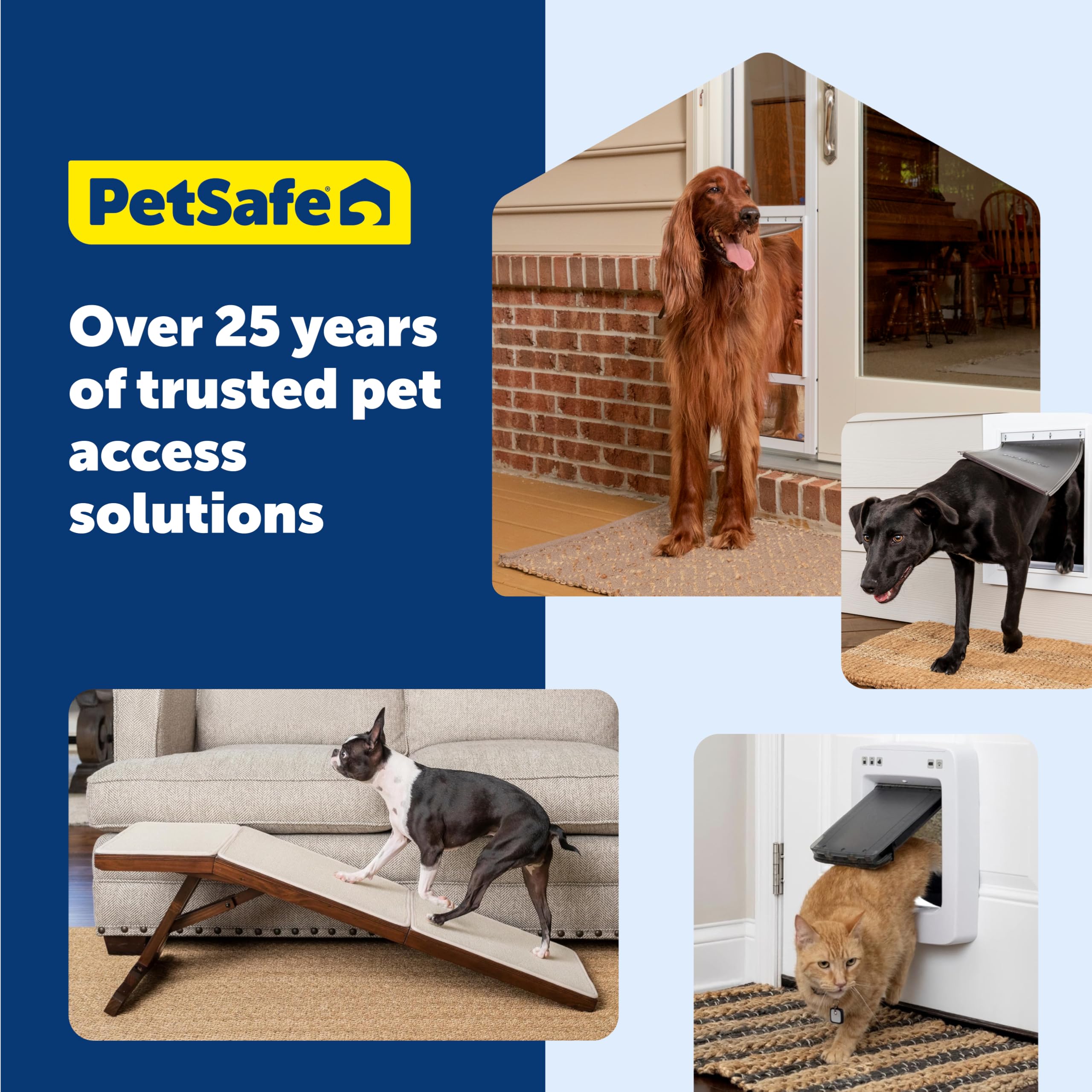Compatibilidad universal de PetSafe para puertas, con acabado duradero en el hogar
