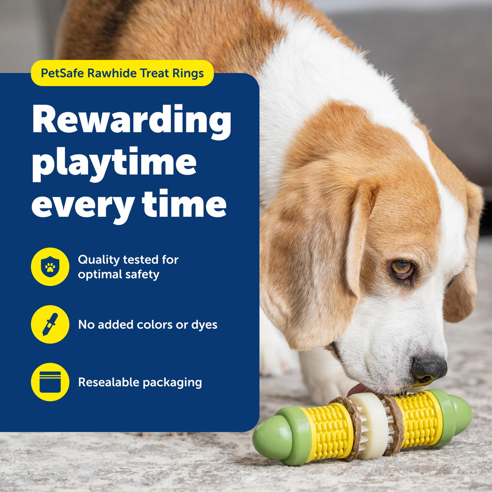 PetSafe Busy Buddy: anillo premio piel cruda original para masticar lento.