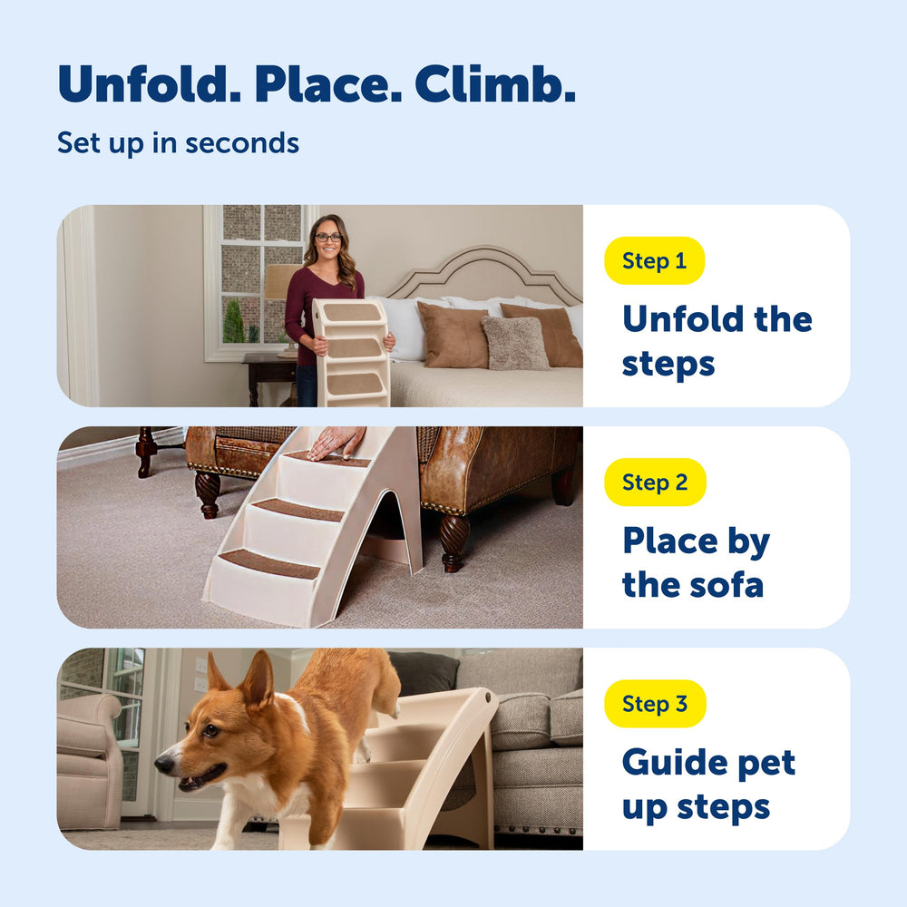 PetSafe CozyUp plegables para almacenamiento bajo sofá: guardado rápido entre momentos de juego.
