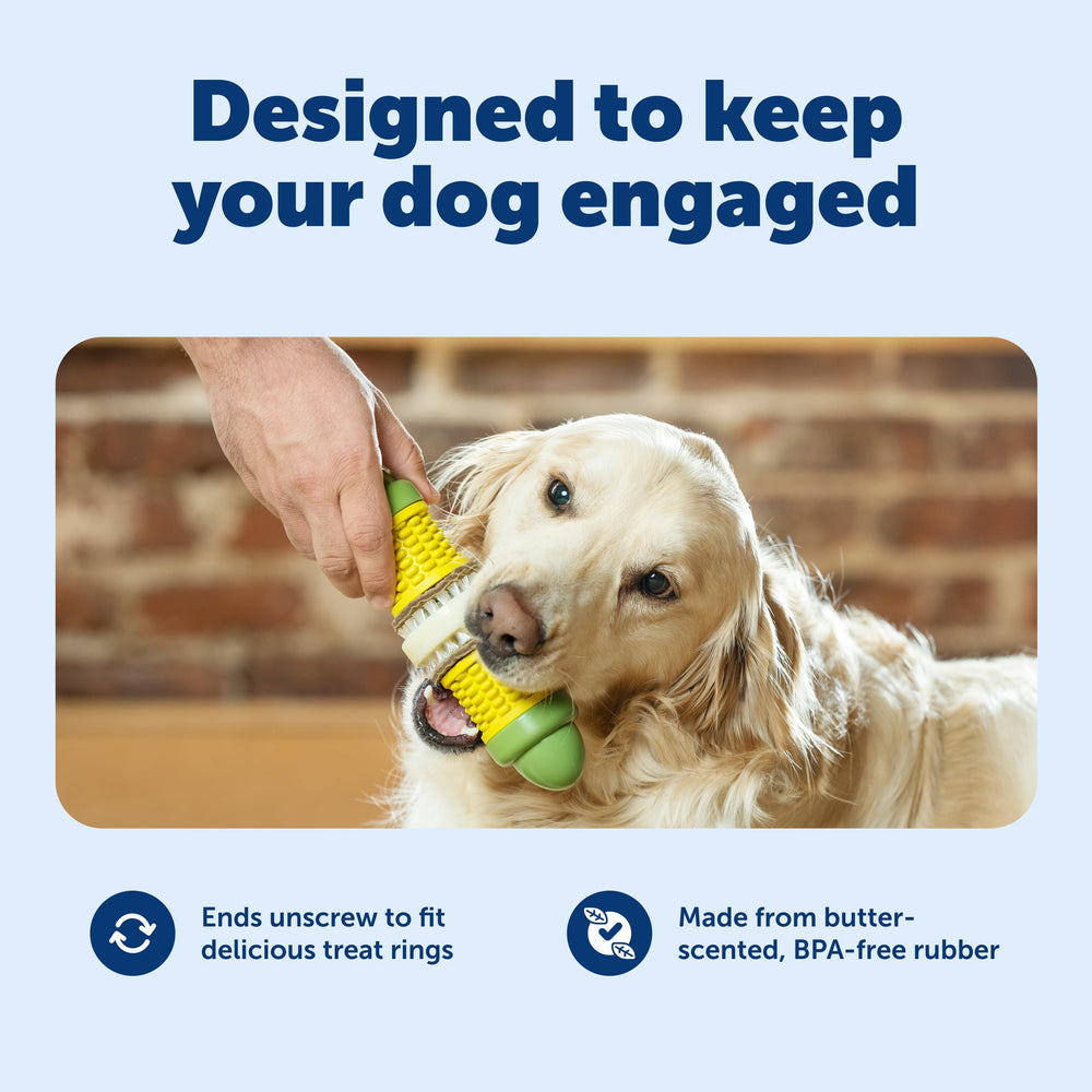 PetSafe Cravin' Corn: limpieza dental suave al masticar.