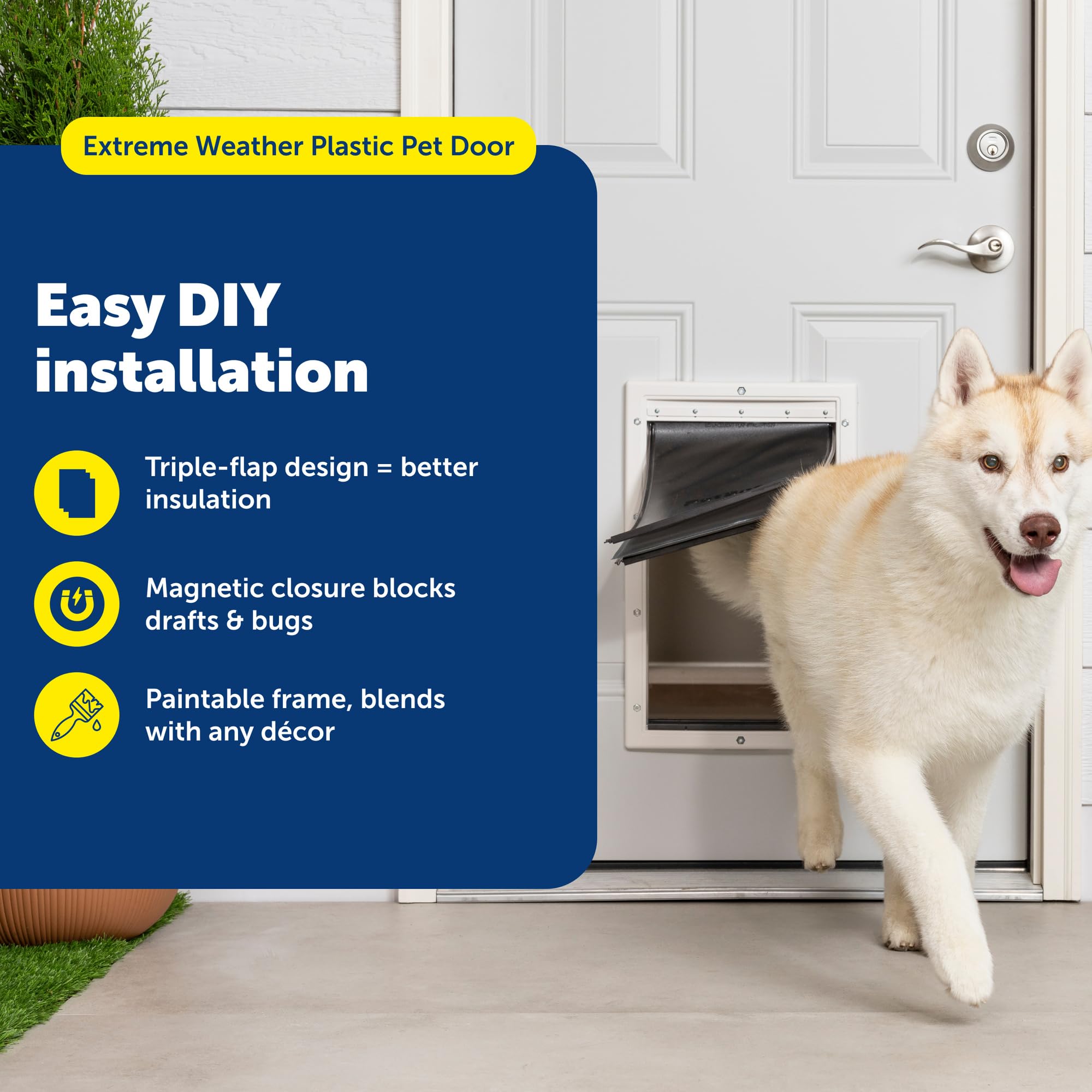 Petsafe Extreme Weather, puerta con tres tapas para reducir corrientes de aire