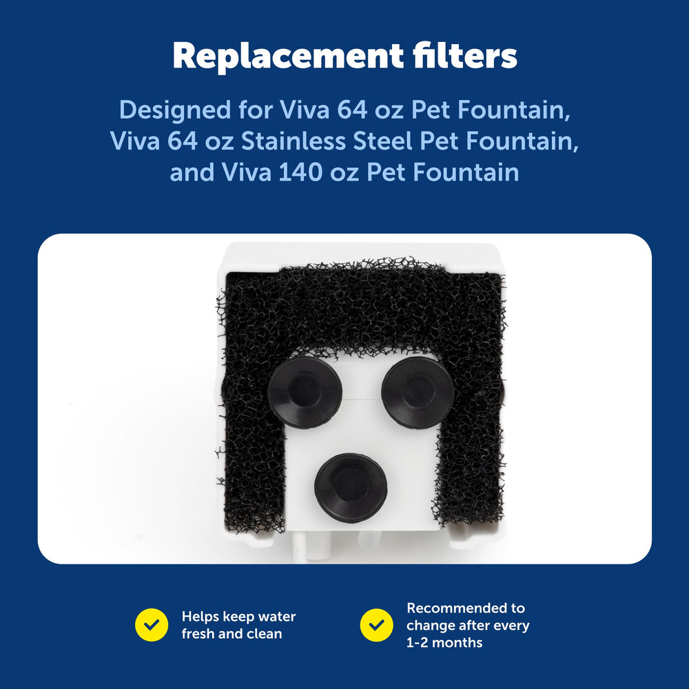 Filtros de espuma PetSafe para fuentes compatibles, fácil reemplazo