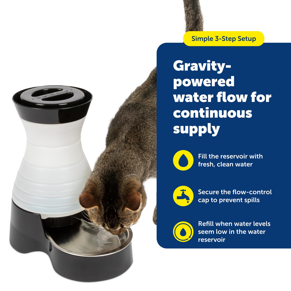 PetSafe Estación de Agua diseño resistente y compacto para evitar derrames.
